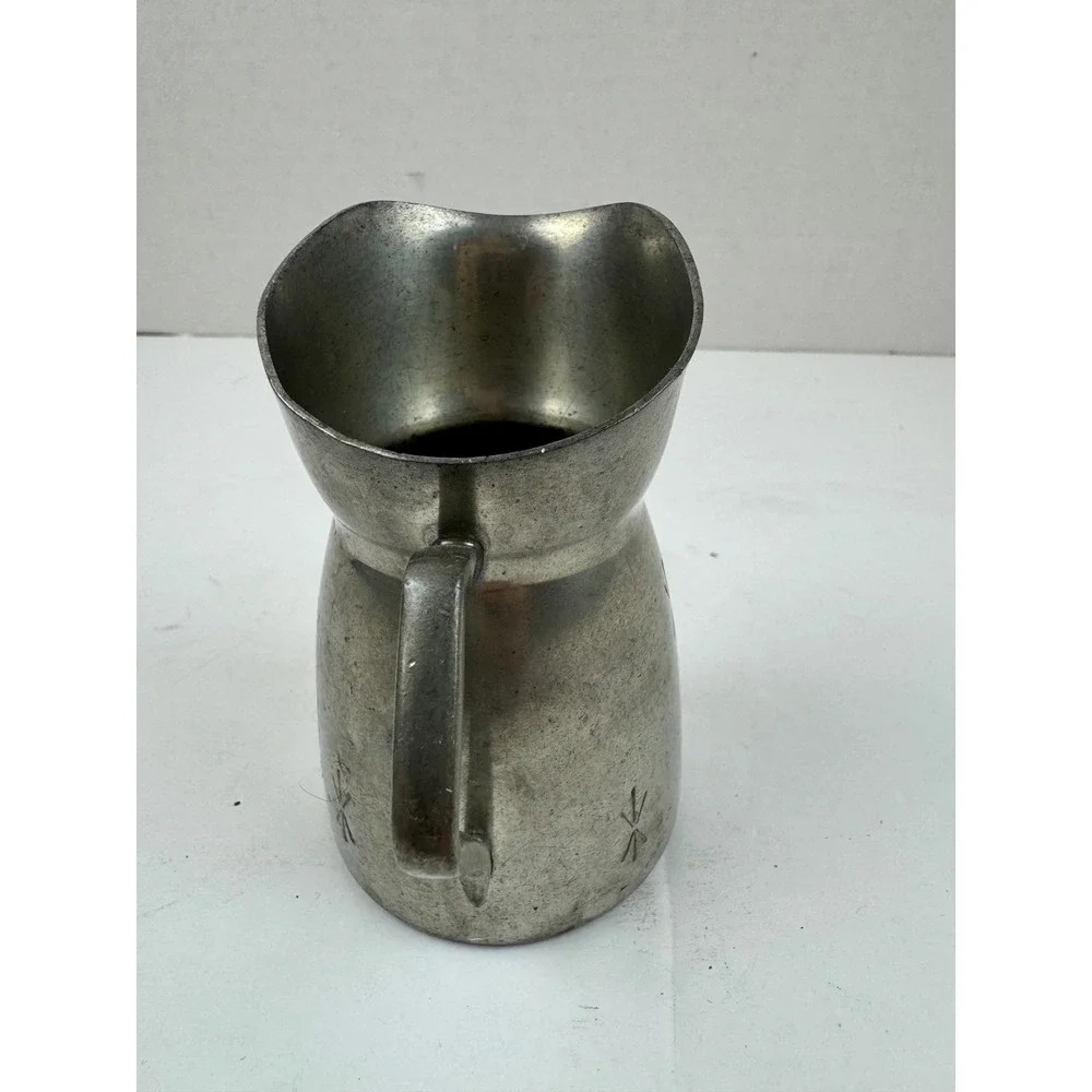 Vintage Pewter Norway Starburst Pitcher MCM Creamer 675/1 4.5 Inch